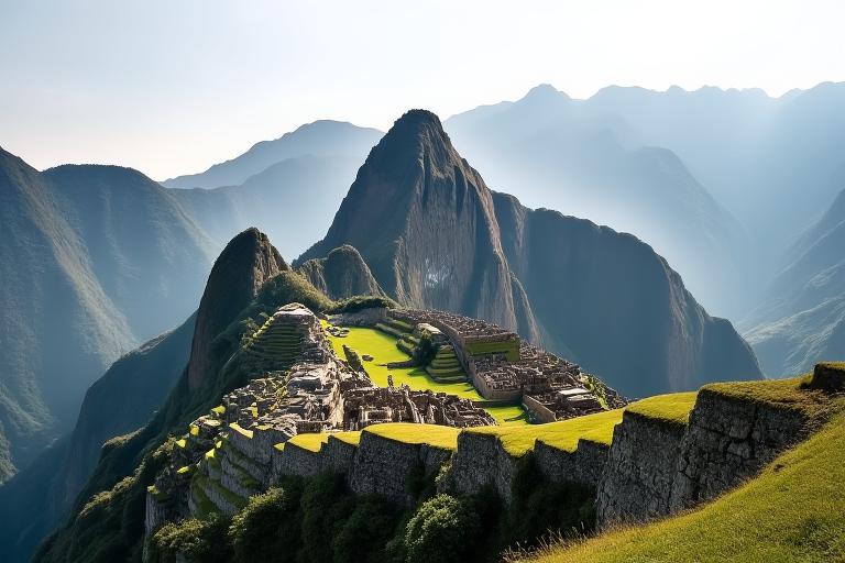 Ancienne citadelle inca du Machu Picchu, Pérou, nichée dans les Andes
